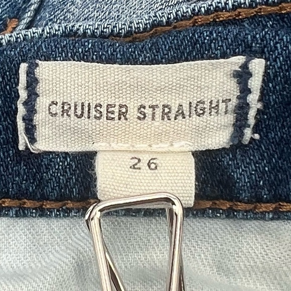 Madewell Cruiser Straight Leg Button Fly Distressed Jeans Size 26 Women's - Picture 4 of 8